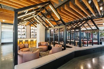 Coworking lounge at l seven apartments in san francisco, ca 94103